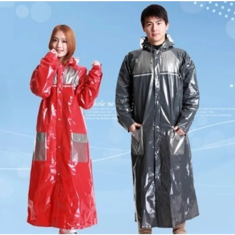 Plus-size Motorcycle Rider Raincoat European Oversize Male Female Adults Walking Trave Thickened Long Backpack Rain Coat