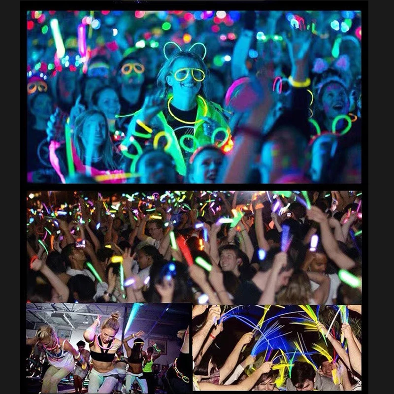 30/60/120PCS Glow Sticks Random Colors Night Glowing Fluorescence Stick DIY Bracelet Necklace Photography Props Party Favors ZYF view 3