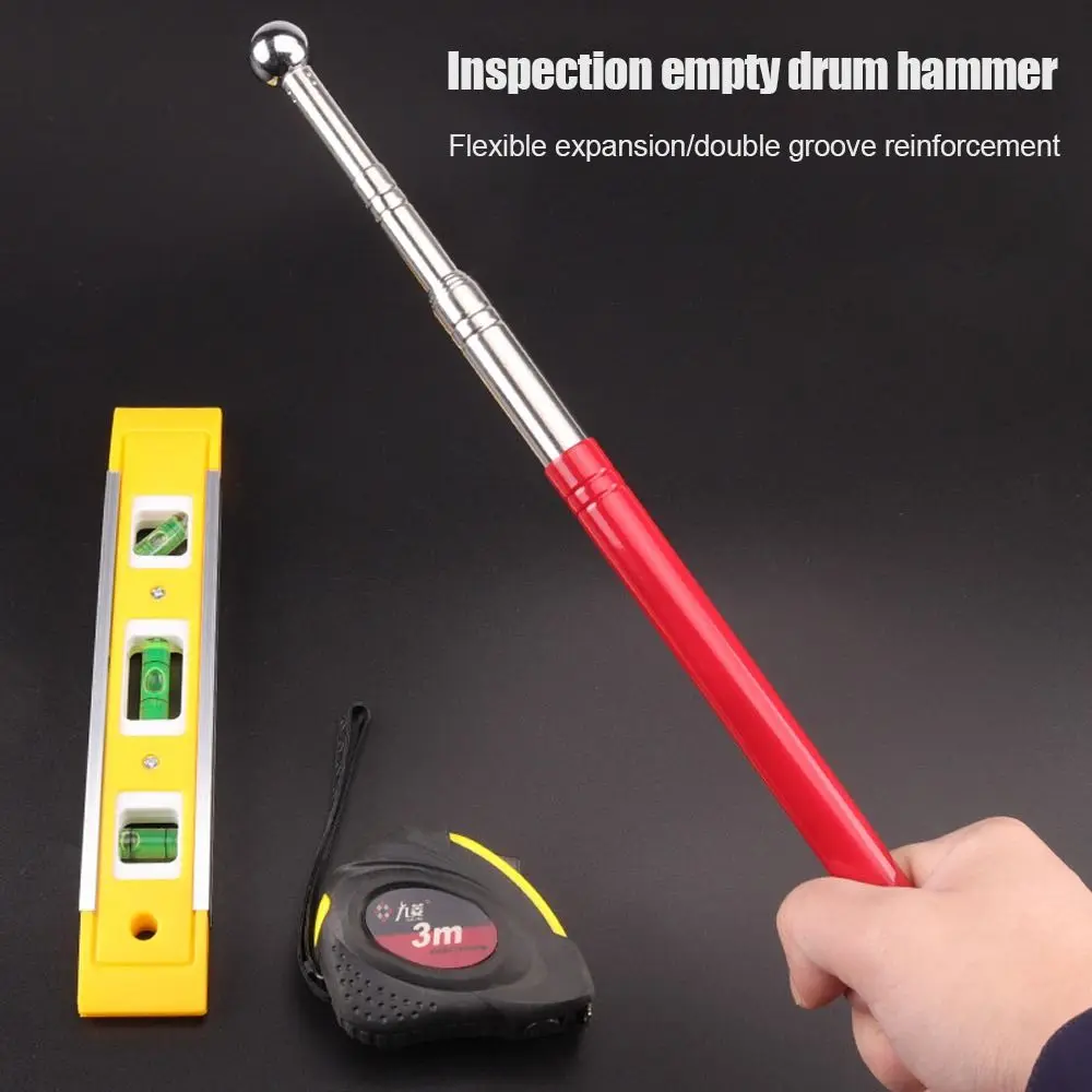 98/115/130cm Multifunction Telescopic Self Defense Hammer Empty Drum Hammer Room Test Rod Inspection Hand Tools Metel Test