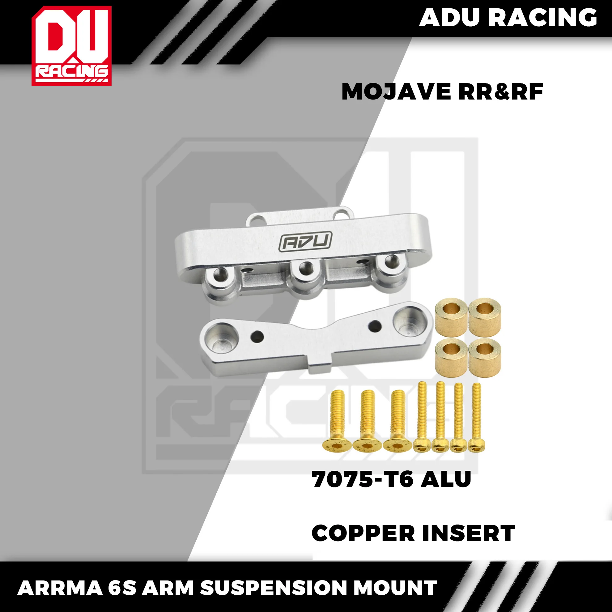 ADU RACING 7076-T6 REAR SUSPENSION MOUNT FOR ARRMA 6S MOJAVE MOJAVE EXB