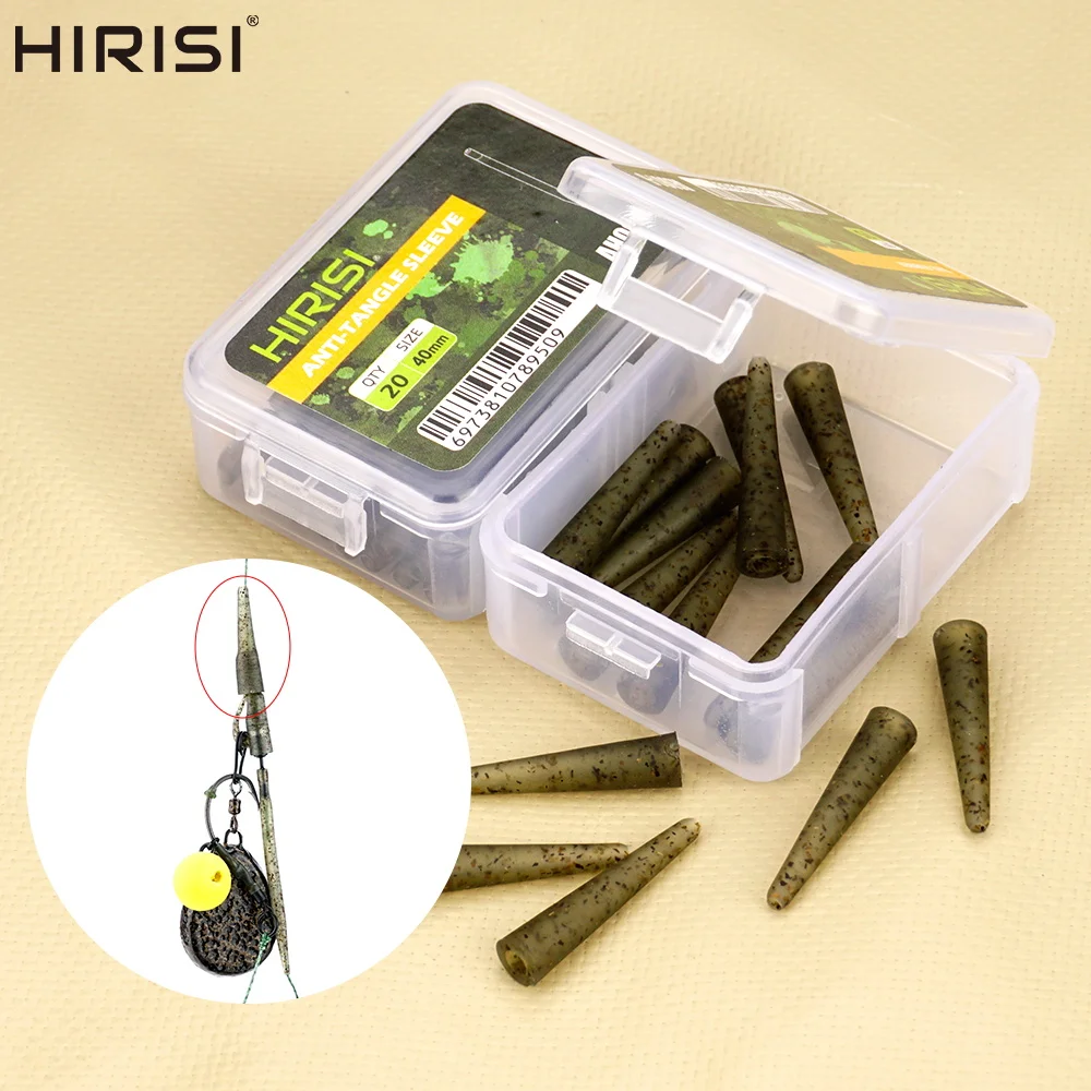 Hirisi Karpfen-Angelblei-Clips, 15 Stück, Schnellwechselkegel mit Schwanzgummimmeln, Anti-Tangle-Terminal Tackle AE061-6
