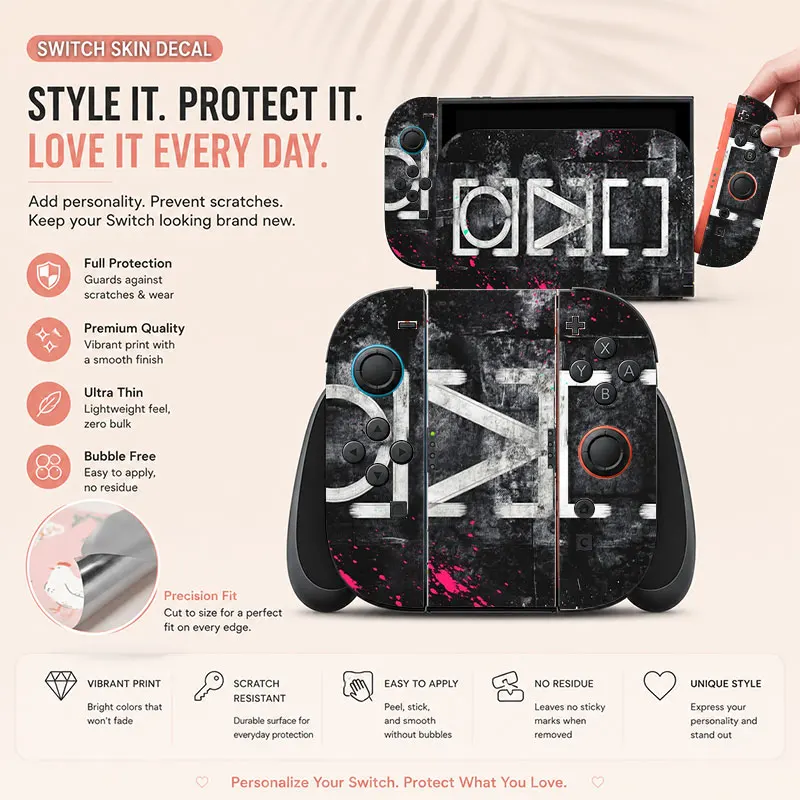 Creative pattern SWITCH game console protective film, with natural touch and comfortable feel, featuring personalized designs