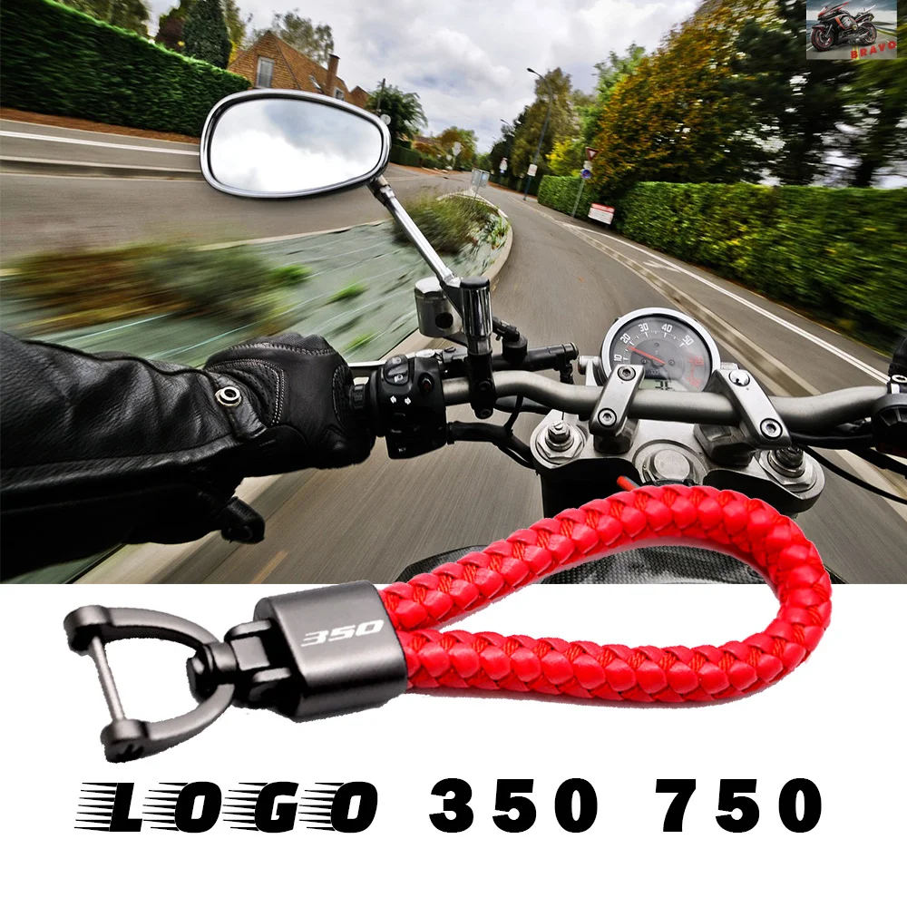 

For HONDA FORZA350 FORZA750 FORZA 350 750 Accessories Hand Woven Keychain Custom Logo Leather Metal Keyring Parts