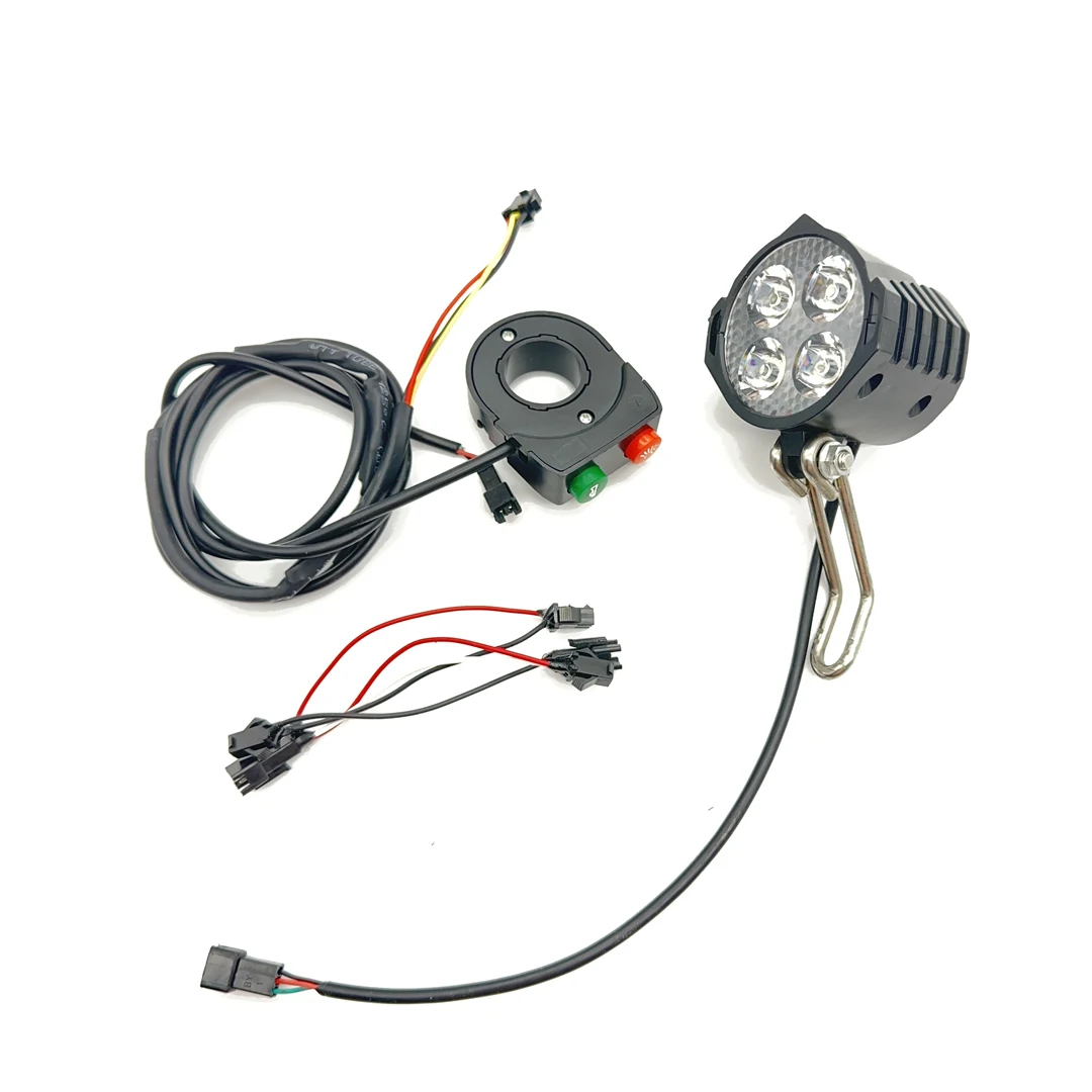 2 in 1 Horn Light With Switch Electric Scooter Bicycle Light LED Headlight for DT Dualtron Thunder1,2 Spider Victor