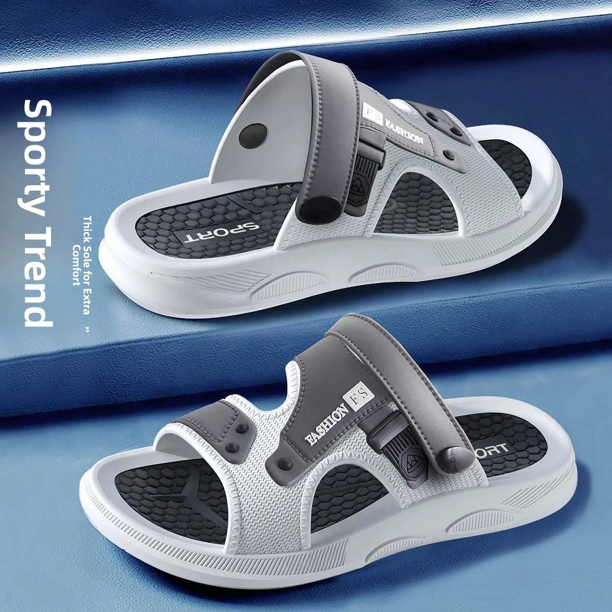 

Men's Sporty Breathable Sandals Comfortable Summer Anti-slip New Slippers Wear-resistant Trendy Anti-odor Outdoor Casual Shoes