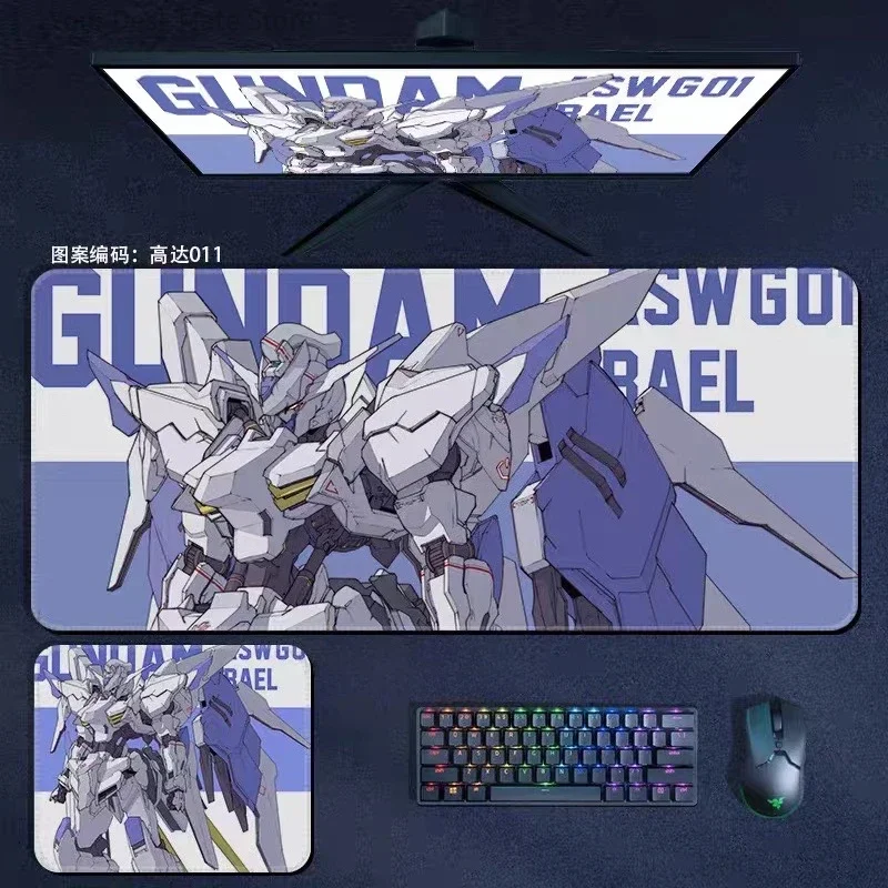 Anime Wing Gundam Robot Large Mousepad Rubber Non-Slip Gaming Desk Mat Keyboard Pad for Home Office Decor