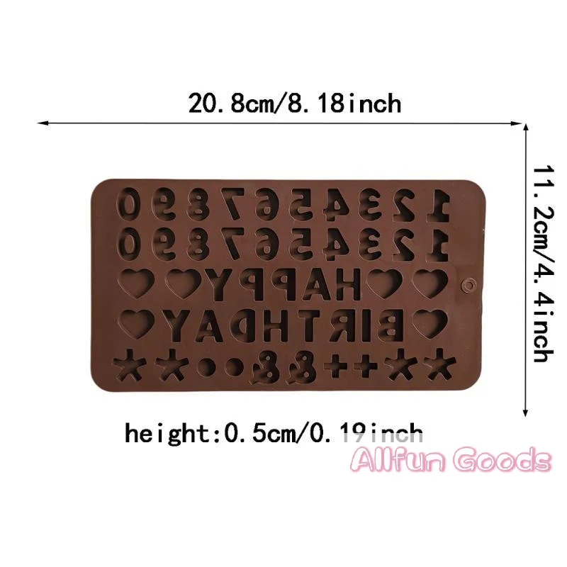 [TG835]Silicone Alphabet Number Chocolate Molds Non Stick Food Safe Perfect For DIY Cake Decoration Birthday Party Baking