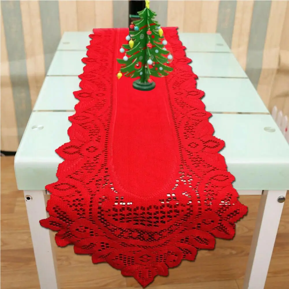 Good Tablecloth Polyester Table Runner Lace Design Tabletop Cloth Cover  Anti-slip