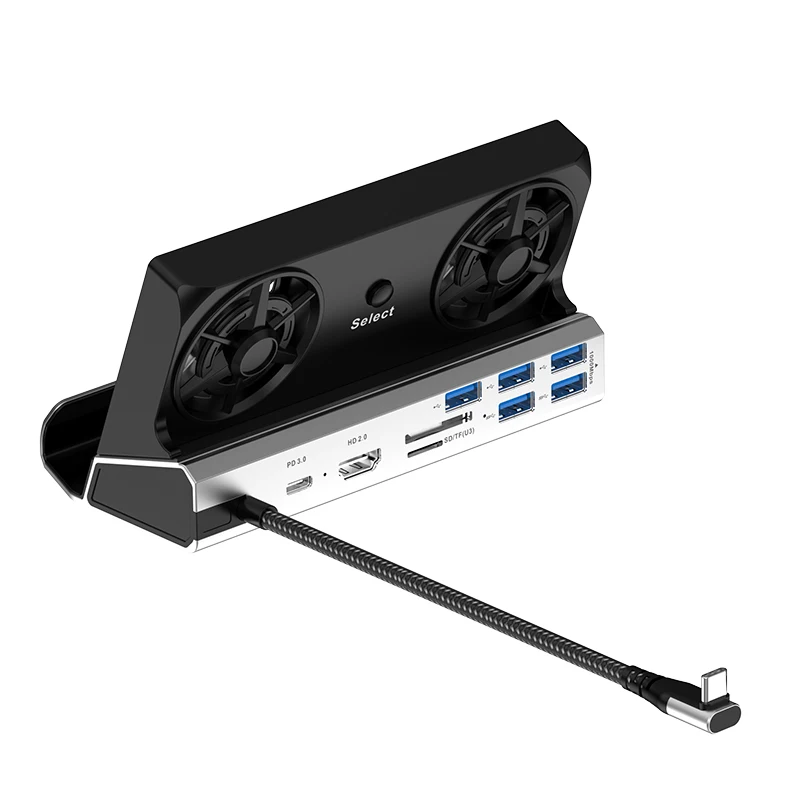 QYFANG Steamdeck آلة الألعاب محطة إرساء قاعدة حامل مروحة محمول متوافق مع مفتاح rog 2 #6