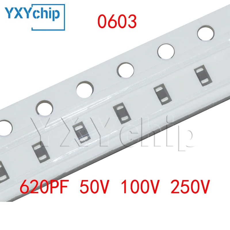 100PCS 0603 620PF 5…