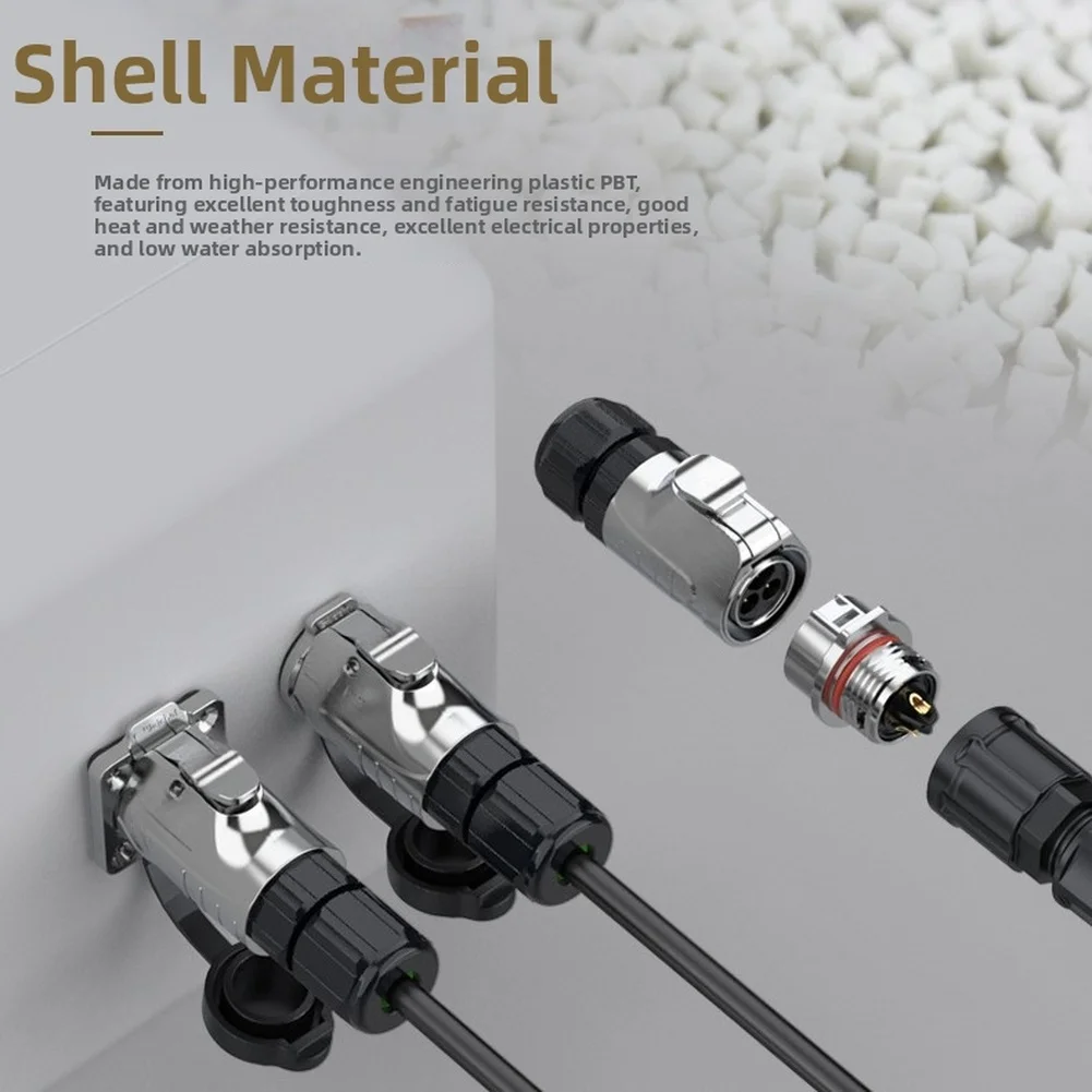 2-Pin and 9-Pin Aviation Connector with Flange Mount and IP68 Waterproof Enclosure for Industrial Automation Signal Interfacing
