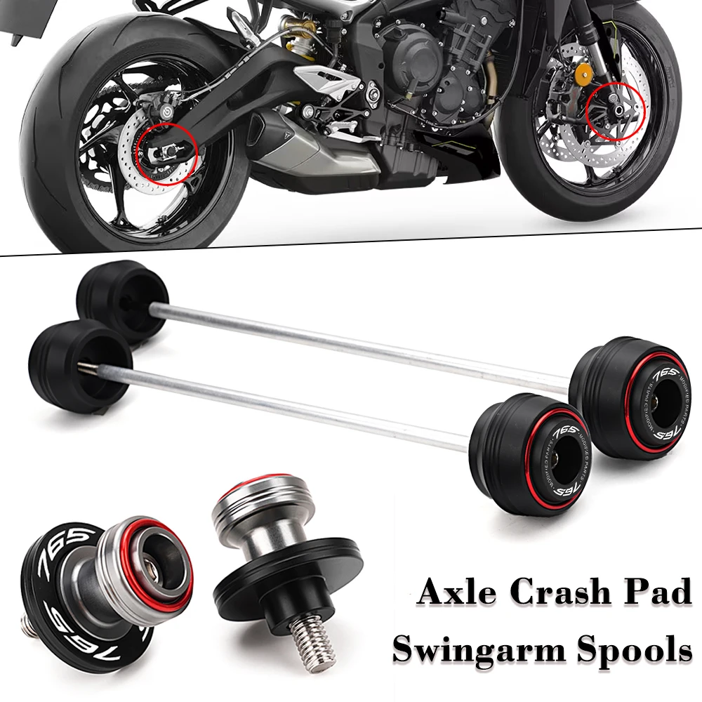 

For Triumph Street Triple 765R 765RS 765 R S RS Motorcycle Front Rear Wheel Axle Fork Crash Slider Axle Cover Swingarm Spools