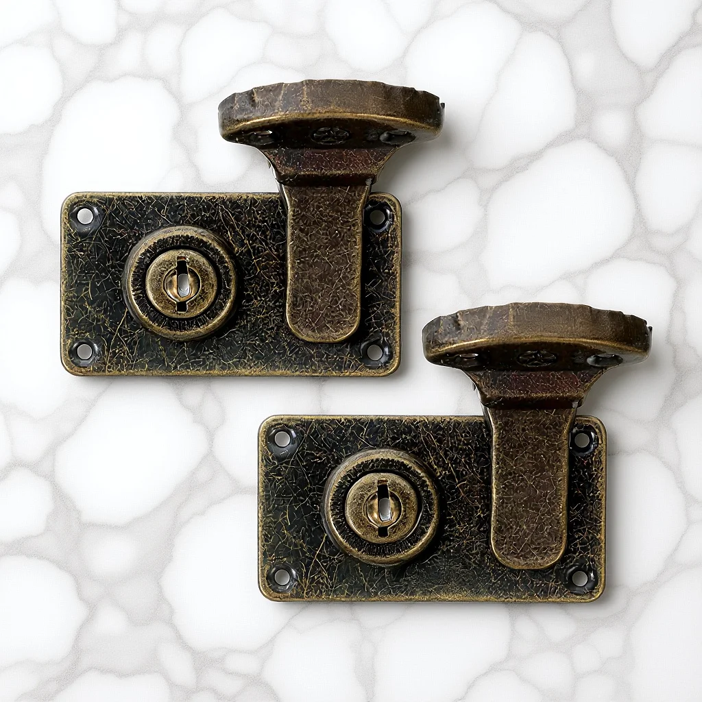 

2Pcs Luggage Locks Vintage Suitcase Lock Set Left Right Decorative Hasps for Travel Trunks Storage Boxes