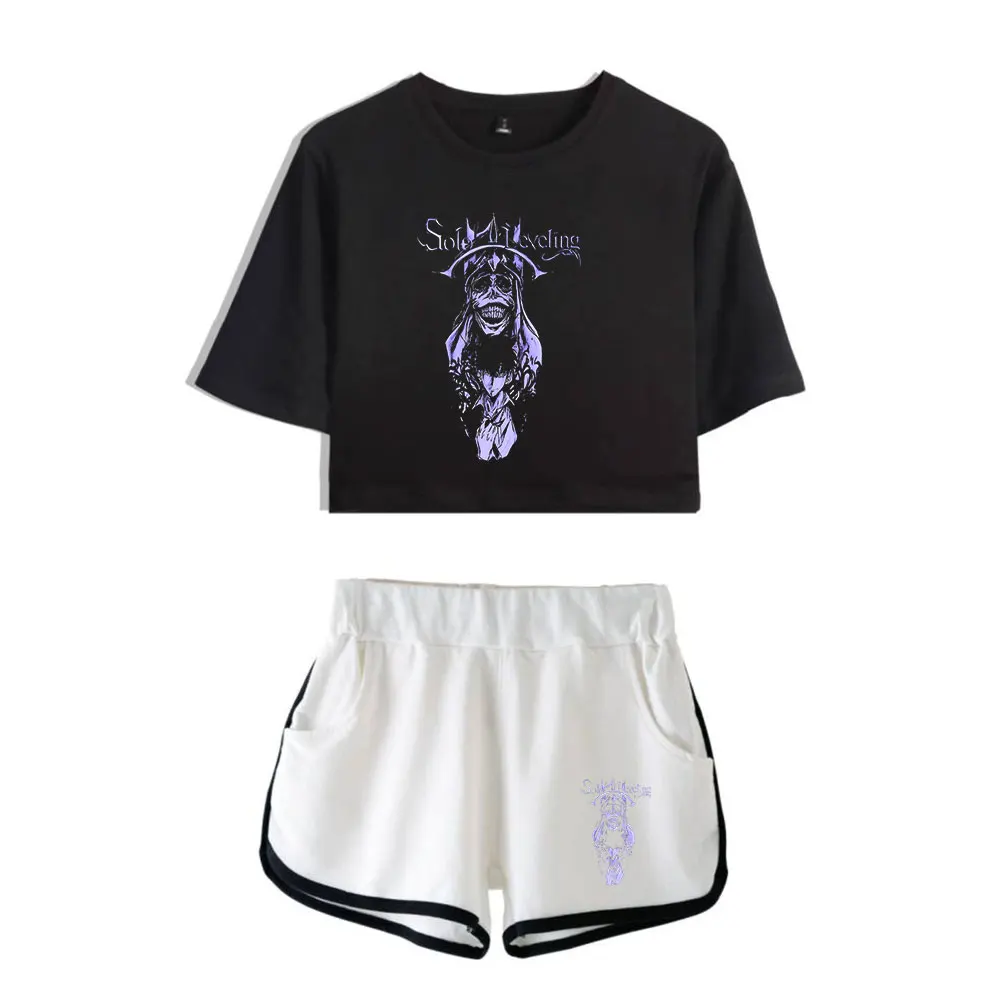 

Solo Leveling Suit Vintage 90s logo Merch Tops Two Piece Set Shorts+Lovely TShirt Trendy Harajuku Suit