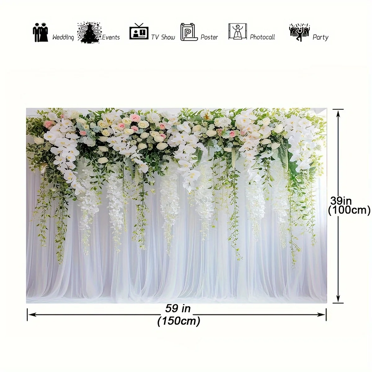 Bridal Gift Party Wedding Flower Wall Background White and Green Background Dessert Table Decoration Photography Background