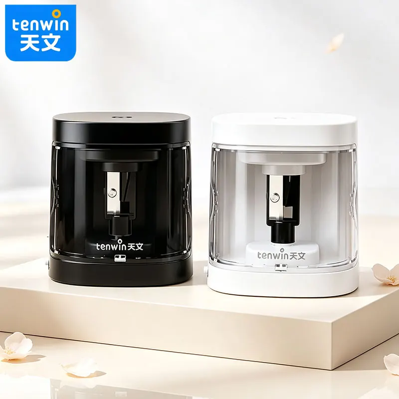Tenwin Children's desk pencil sharpener product. Multiple-level pen tip adjustment knob. Suitable for home study.