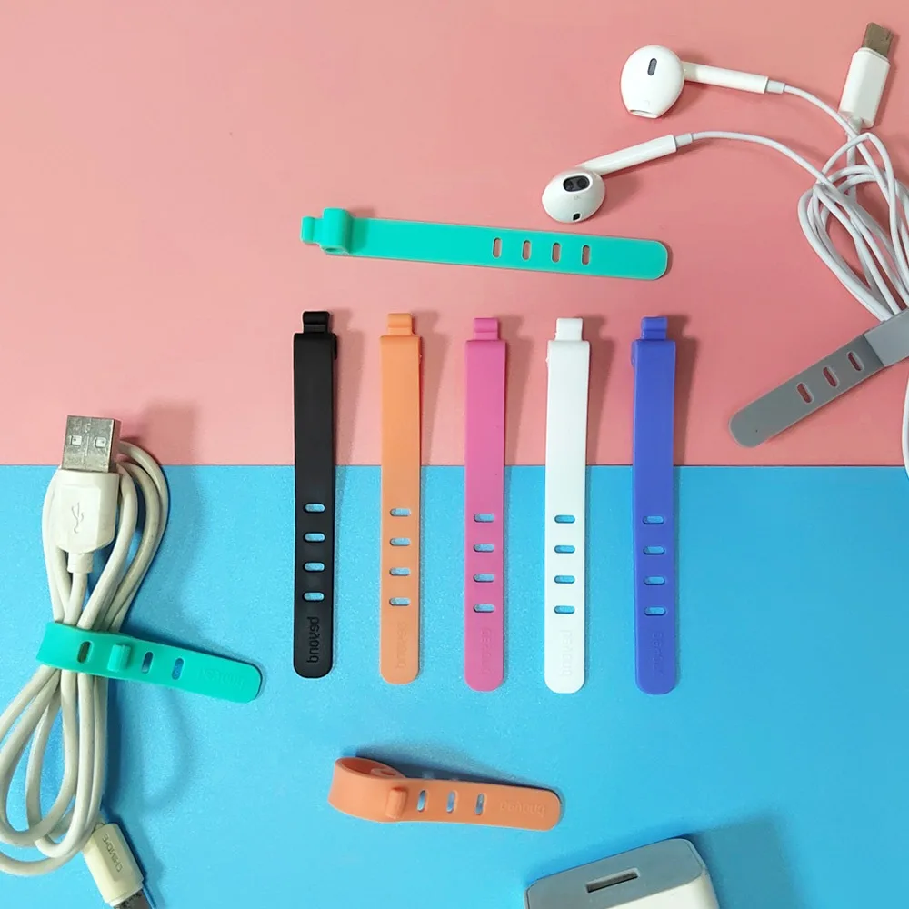 30Pcs Silicone Cable Organizer Ties Durable Reusable Multipurpose Wire Organizer Portable Wire Manager Data Line