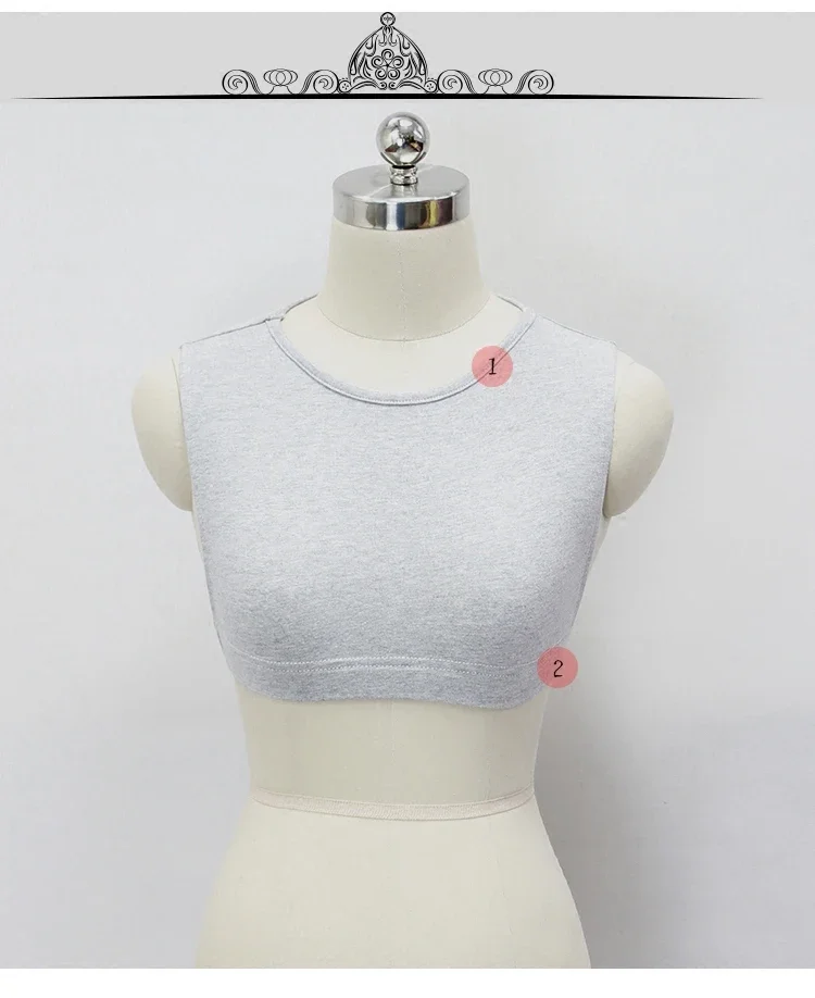 Colletto finto da donna da donna in cotone rotondo staccabile colletto finto mezze top decorazione cravatte camicetta finta accessori per cravatte