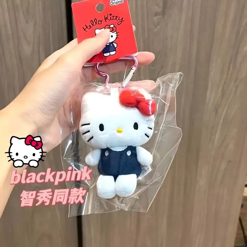 10cm Sanrio Plush Stuffed Soft Doll Keychain Cartoon Hello Kitty Plushies Bag Pendant Accessories Girls Gift Kids Toys