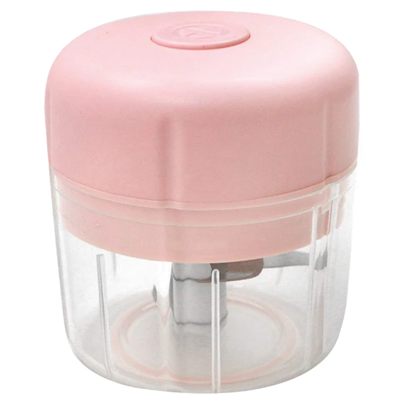 

Mini Food Chopper,Electric Food Processor Garlic Cutter Meat Grinder Food Grinder USB Rechargeable Chopper 250Ml (Pink)