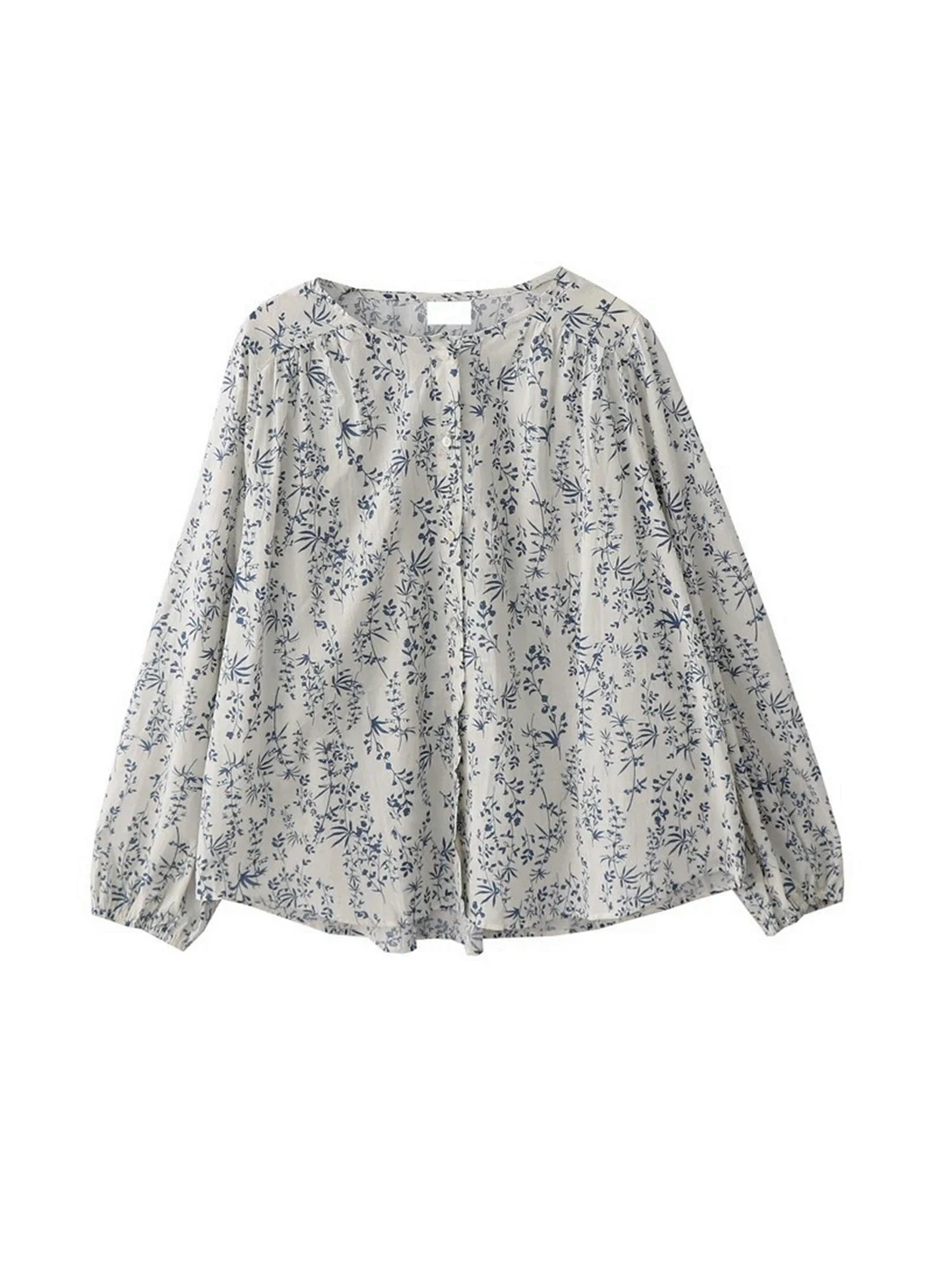 Women's Loose Cotton Long Sleeve Shirt Floral Print Casual Style Comfortable Breathable Top Autumn New Arrival Gentle Wind