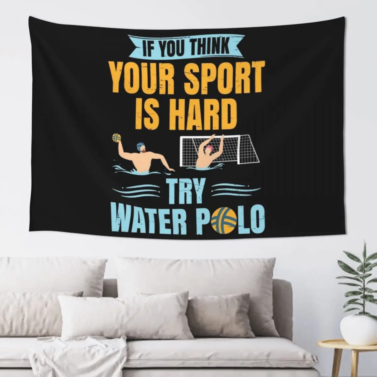 

funny water polo print - My Sport is Hard Try Water Polo Tapestry Decorative Wall Murals Cute Room Decor Tapestry