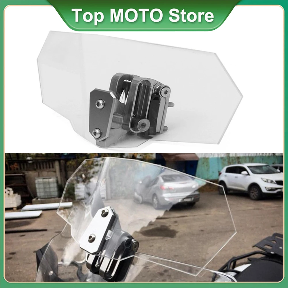 

For Kawasaki BMW Ducati Honda Benelli Triumph Yamaha Heighten Motorcycle Universal Clear Windscreen Wind Deflector Windshield