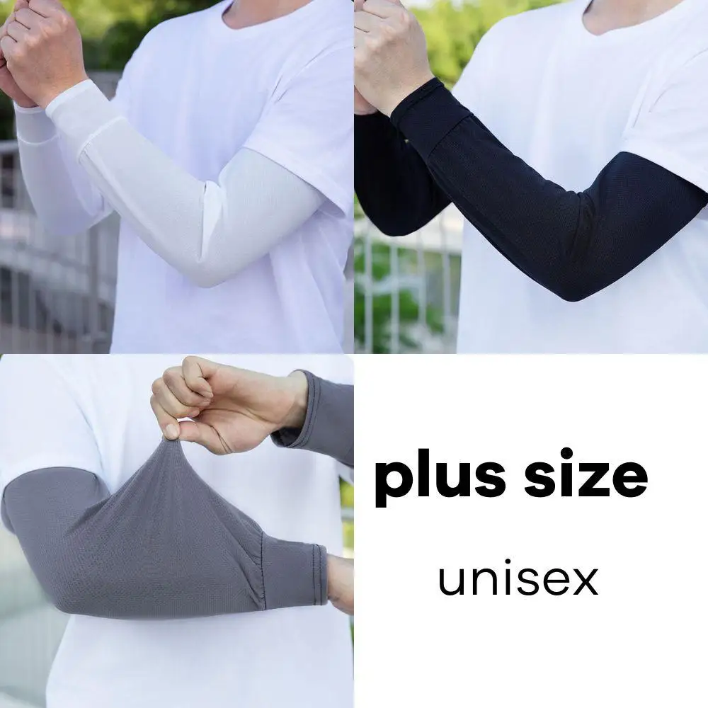 

2Pairs Anti-UV Arm Covers Men Women Cycling Fingerless Gloves Summer Sport Ice Silk Driving Cool Arm Covers Unisex Arm Sleeves