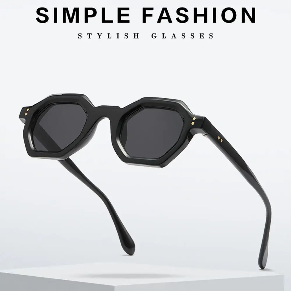 Lunettes de soleil carrées polygone pour femmes, Protection UV400, petites nuances hexagonales, lunettes de sport de plein air unisexes