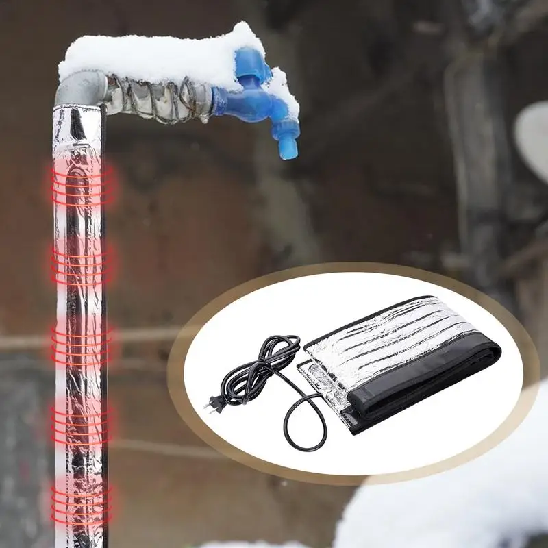 Water Pipe Heat Blanket 110V Antifreeze Cover 38.5 X 6 Inch Aluminum Foil Water Heat Trace Blanket For Metal Pipe Freeze