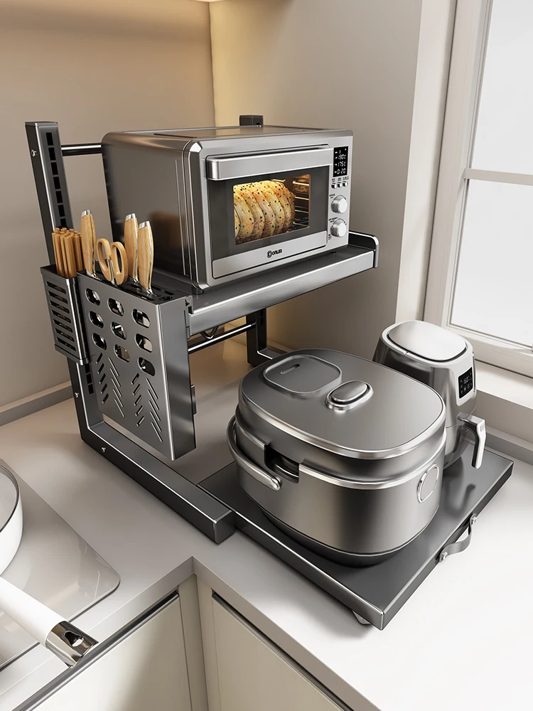 u-qian-supporto-multifunzione-da-cucina-per-forno-a-microonde-e-cuociriso-scaffale-porta-pentole-regolabile-in-altezza-in-acciaio-al-carbonio