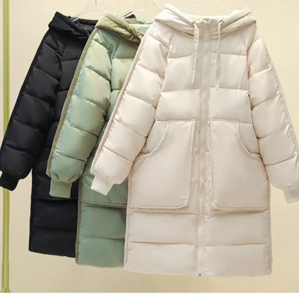 

Women's Winter Oversize Cotton-Padded Jacket down Bread Style Long Thick Loose Fit Cotton Outerwear for Ladies