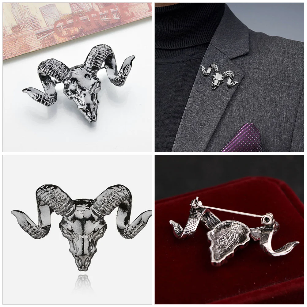 Brooch Jewelry Costume Pins for Men Fashion Ladies Brooches Vintage Alloy Man Goat