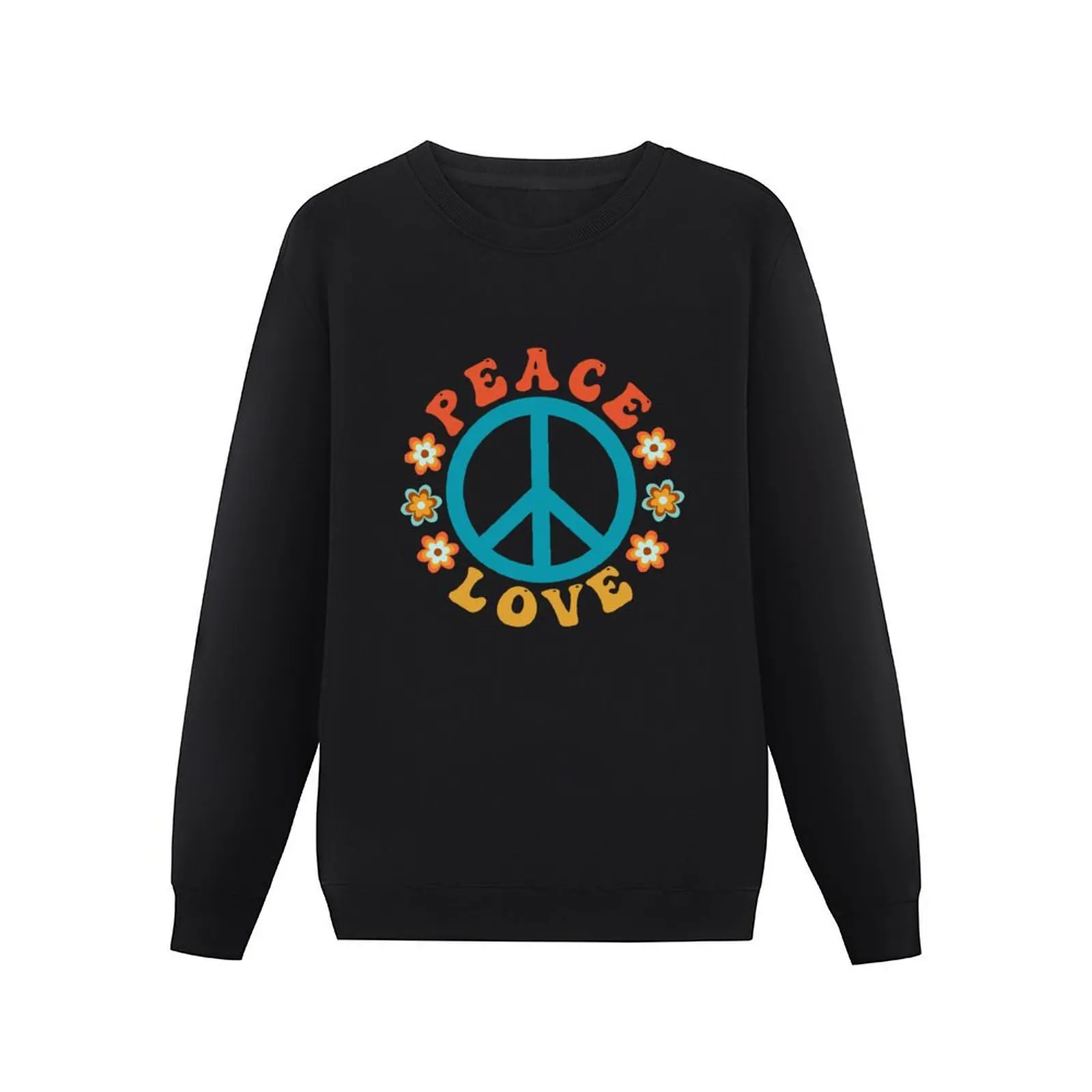 Hippie Peace Sign - Flower Power Peace Love Pullover Hoodie japanese style tracksuits autumn new products autumn sweatshirt