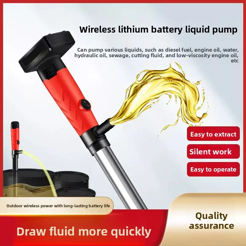 12V Rechargeable Lithium Battery Portable Mute Barrel Pump Electric Oil Water Transfer Pump