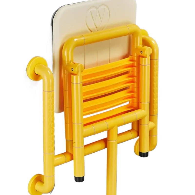 Foldable Shower Stool for Elderly Anti-Slip Bath Stool Wall-Mounted Safety Shower Chair Stainless Steel Portable Bathroom Bench