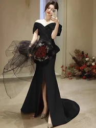 Evening dress No. 57 female host temperament art exam graduation adult ceremony banquet high-end annual meeting dress long skirt