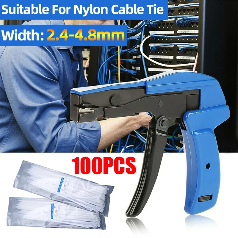 

Nylon Zip Tie Pliers HS-600A Fastening Cutting Tool for Nylon Cable Tie Width 2.4-4.8mm Automatic Tension Cut Off Gun