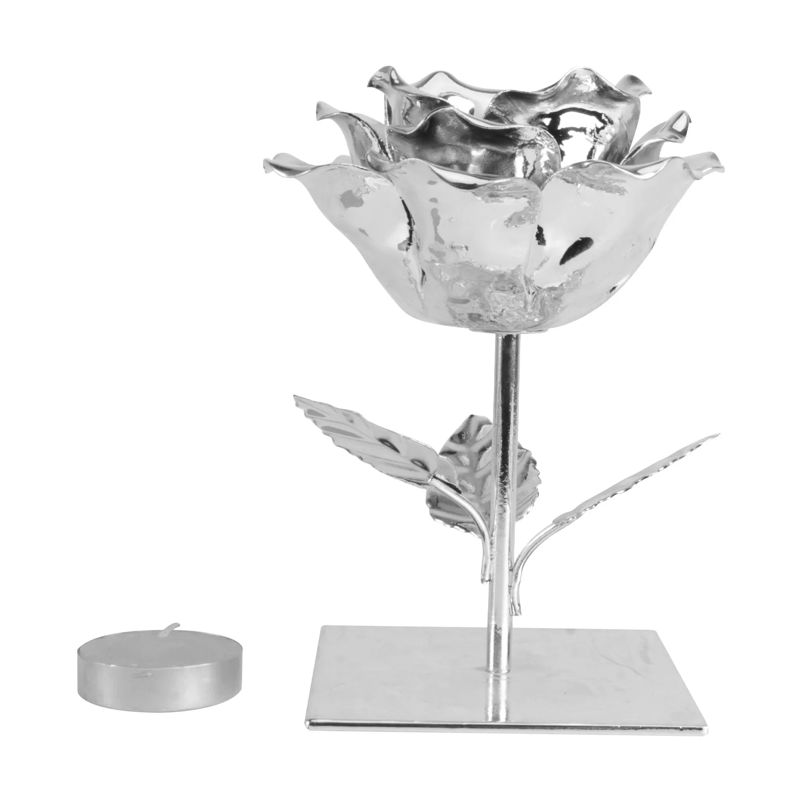 حامل فني حديدي على شكل زهرة وردية حامل شمعدان ديكور لسطح المكتب للمطبخ والحديقة والشرفة وحفلات الزفاف #4