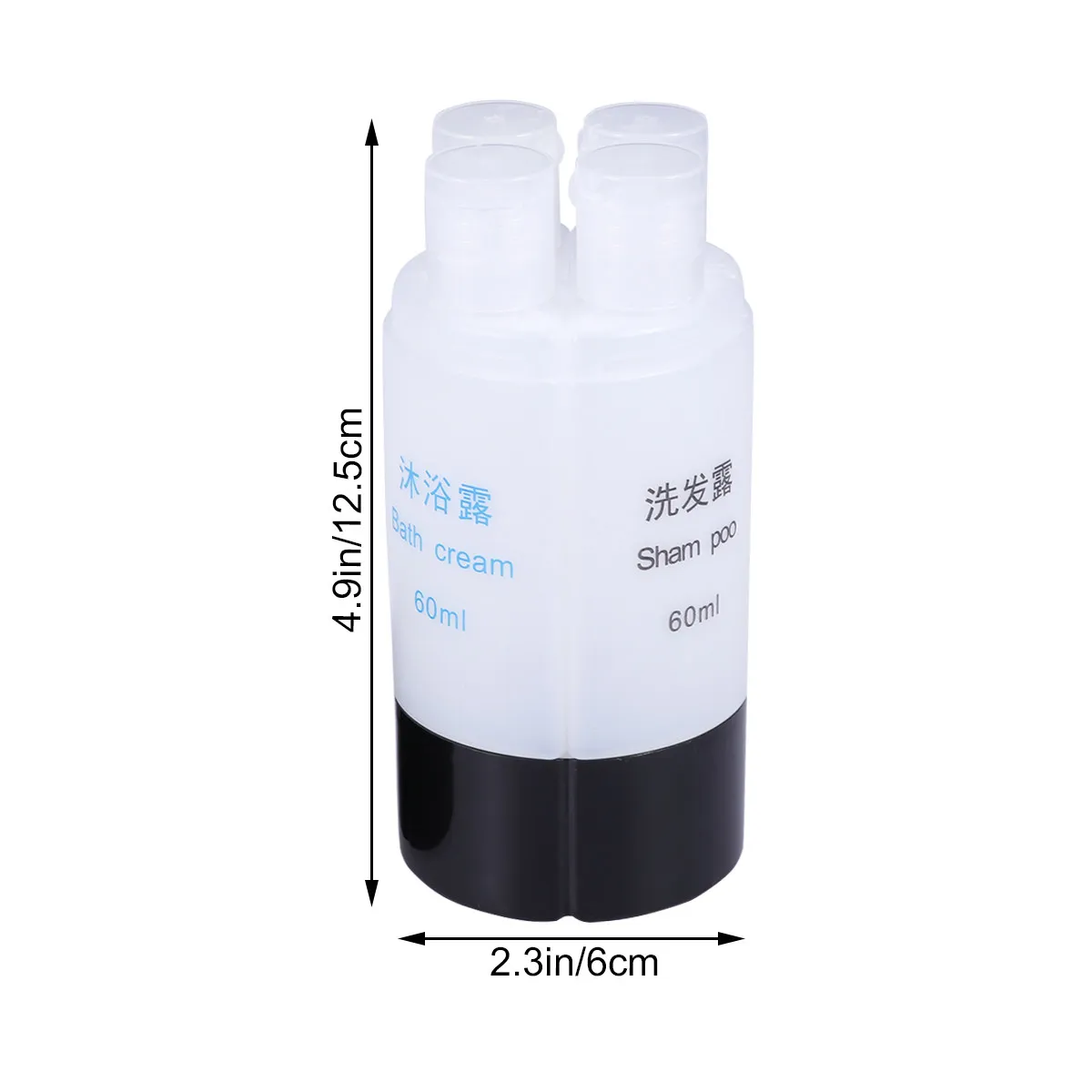 1Pcs 4-in-1 Leakproof Travel Bottle Set Refillable Toiletries Container Portable Lotion Shampoo Soap Organizer Black