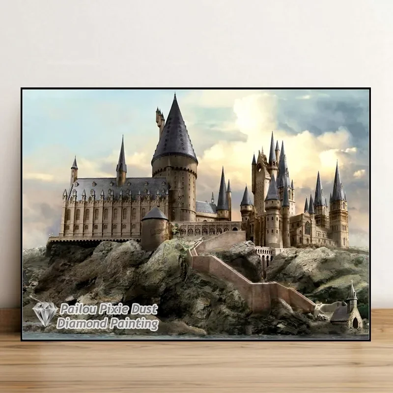 Fantasy Magic School Castle 5d Diamond Painting AB Drills Wizarding World Landscape Cross Stitch Mosaic Room Decor