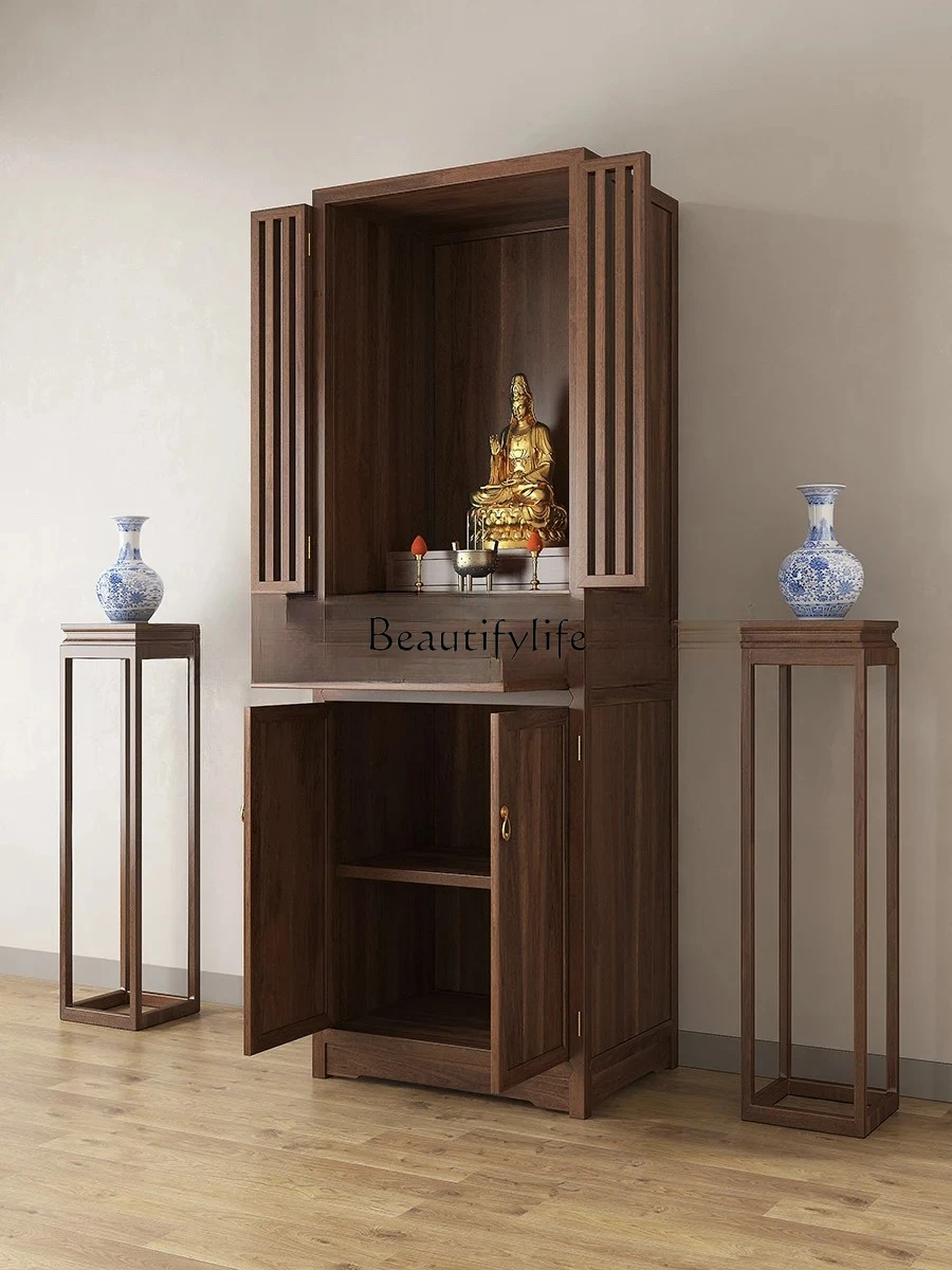 

FGArmadio per vestiti di nicchia di Buddha minimalista per uso domestico in legno massello Nuovo altare da tavolo di culto per a