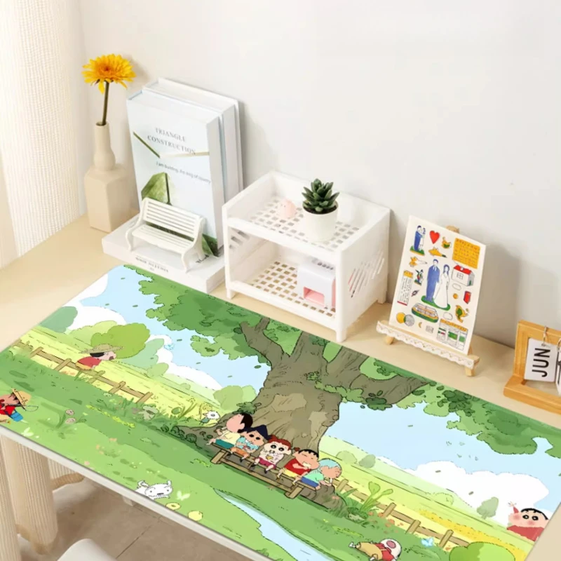 Crayon Shin-chan Themed Mouse Pad XXL Gaming Mouse Pads Non-Slip Keyboard Mousepad Edge Design Gaming Pad Cute Desk Mat Office - Image 5