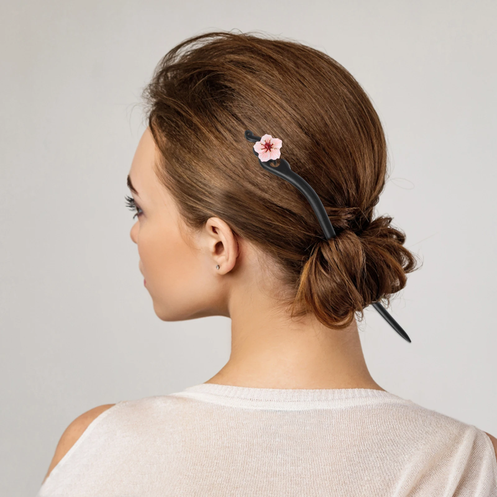 

Flower Chopstick Bun Hair Stick Hairstyle Maker Chinese Ancient Hairpin For Thick Curly Hair Elegant Cozy Atmosphere