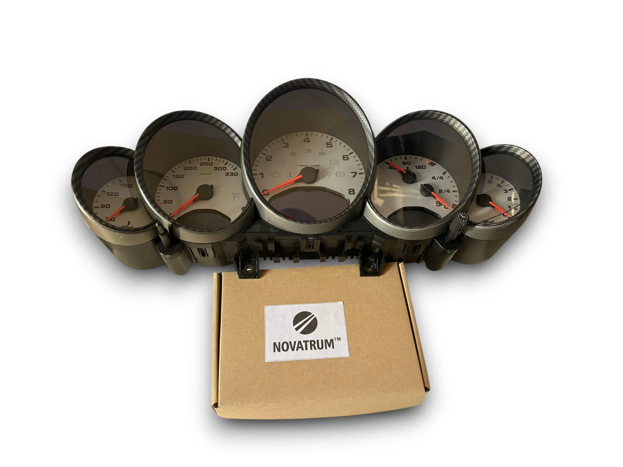 

Matt Chrome Carbon Fiber Style Dashboard Dial Gauge Rings Bezel for Porsche 911 997 GT3 GT3RS Turbo Targa - Gloss/Matt Finish