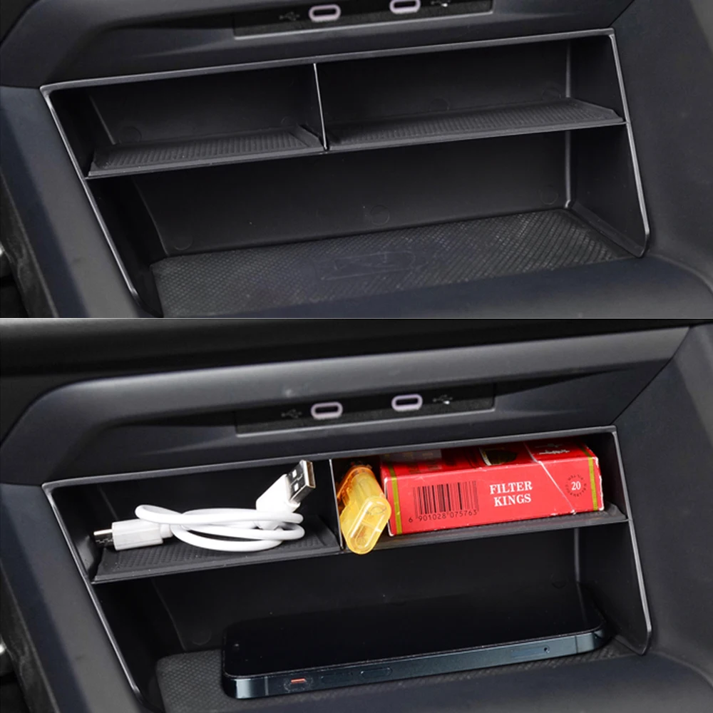 Caixa de armazenamento organizadora do console central do carro para volkswagen vw golf 8 mk8 2020-2025 lhd acessórios de modificação de estilo interior