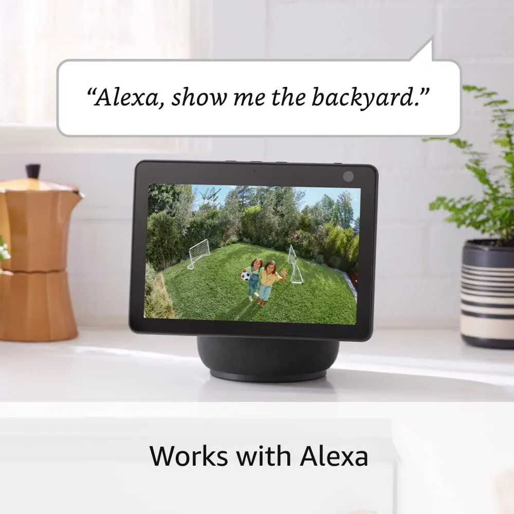 Refurbished Outdoor Security Camera with HD Video, Two-Way Talk, Night Vision, and Siren - Black