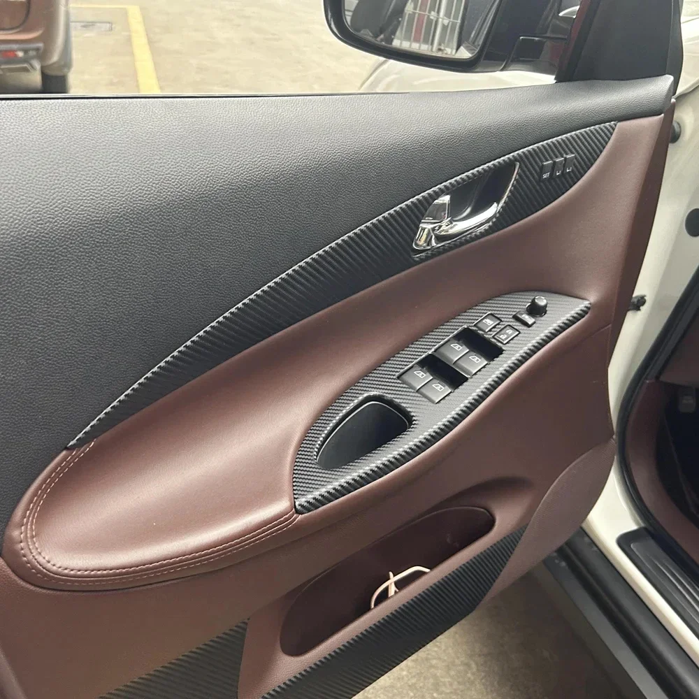 Car-Styling Carbon Fiber Car Interior Center Console Color Change Molding Sticker Decals For Infiniti QX50 EX25 EX35 2008-2015
