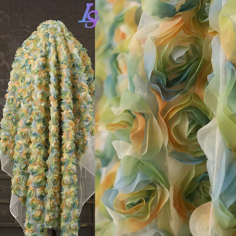 

Роза градиент жаккардовая сетчатая ткань свадебное платье фоновое украшение оптовая продажа ткань на метр шитье одежды материал «сделай сам»