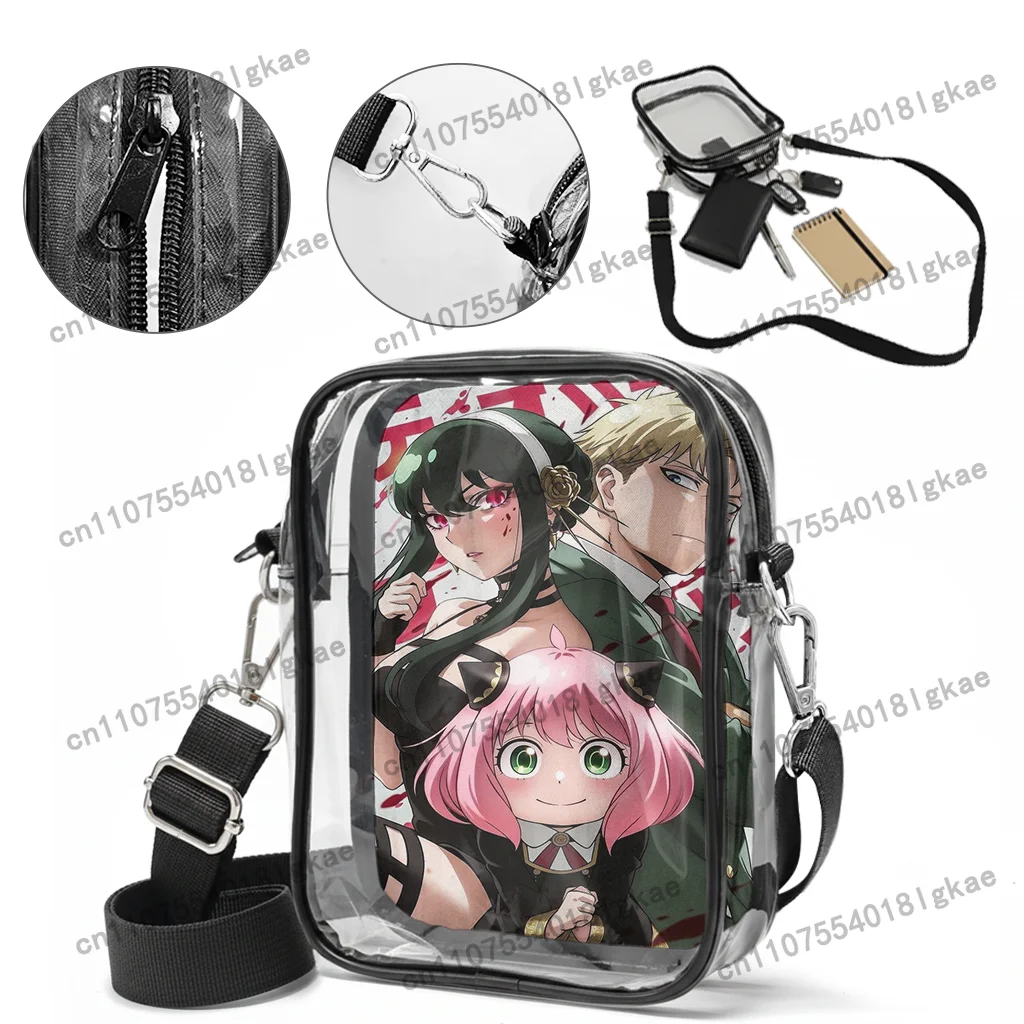 Spy Family Transparent lunch bag, crossbody bag with shoulder straps transparent lunch bag for women and men Wh